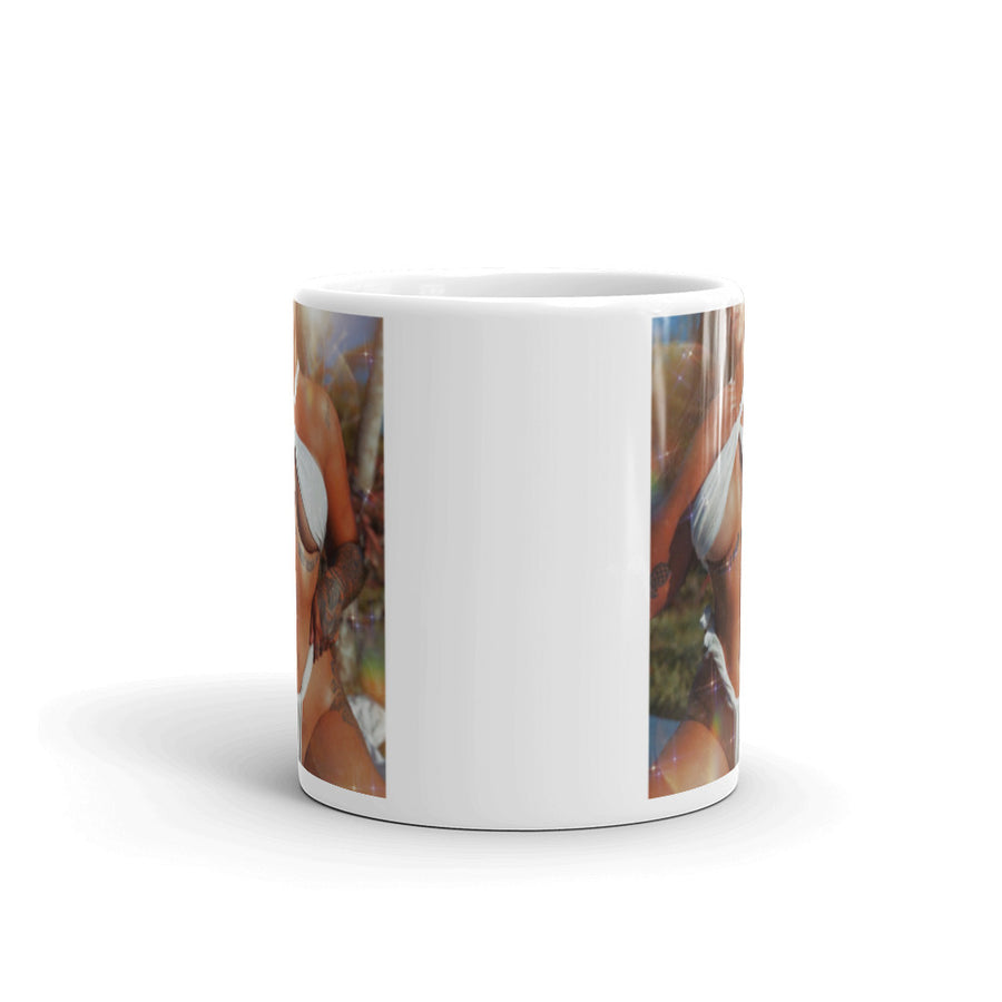 White glossy mug