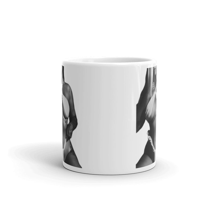 White glossy mug