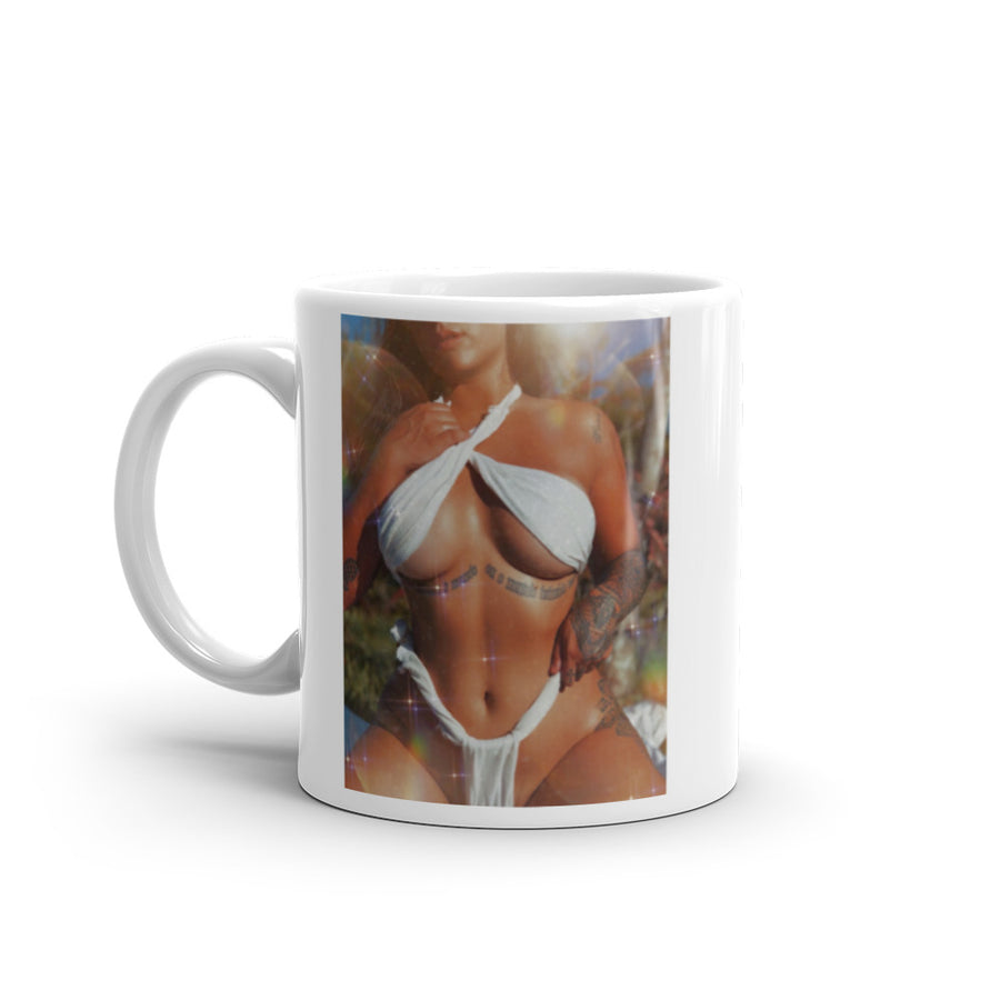 White glossy mug