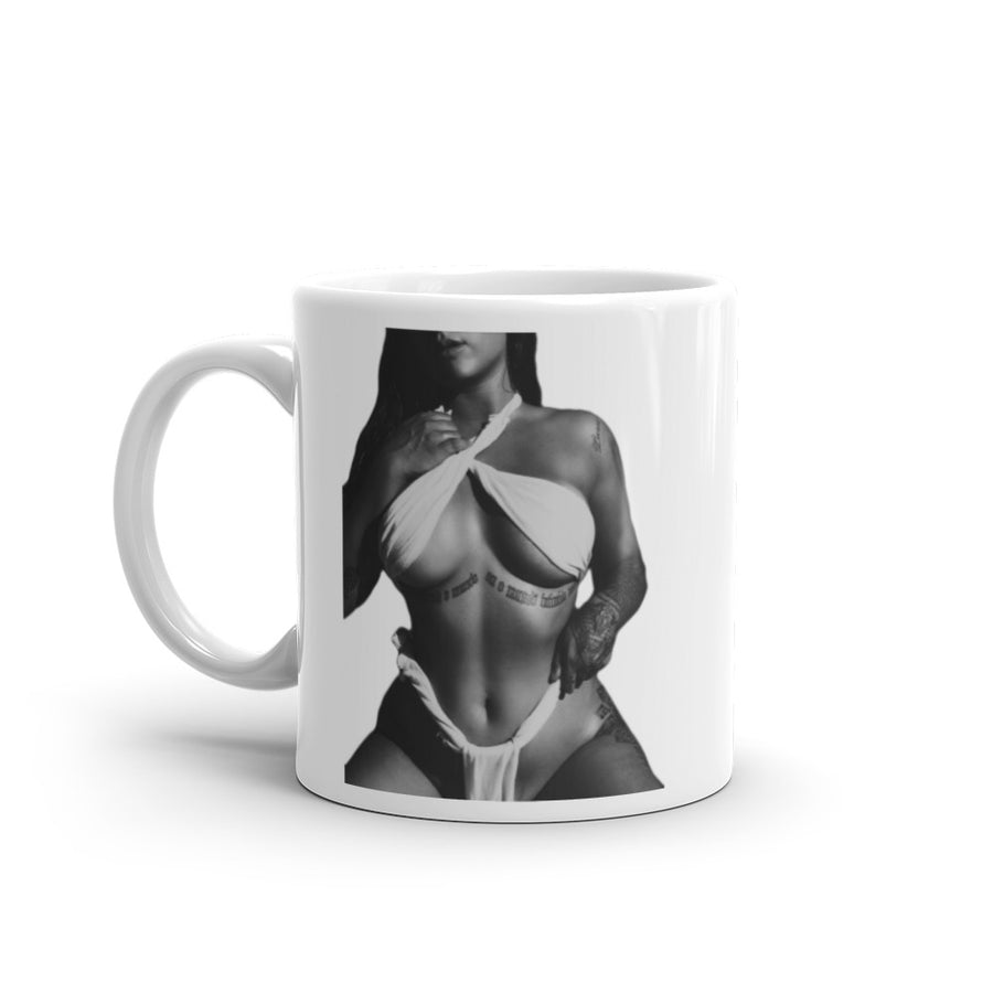 White glossy mug