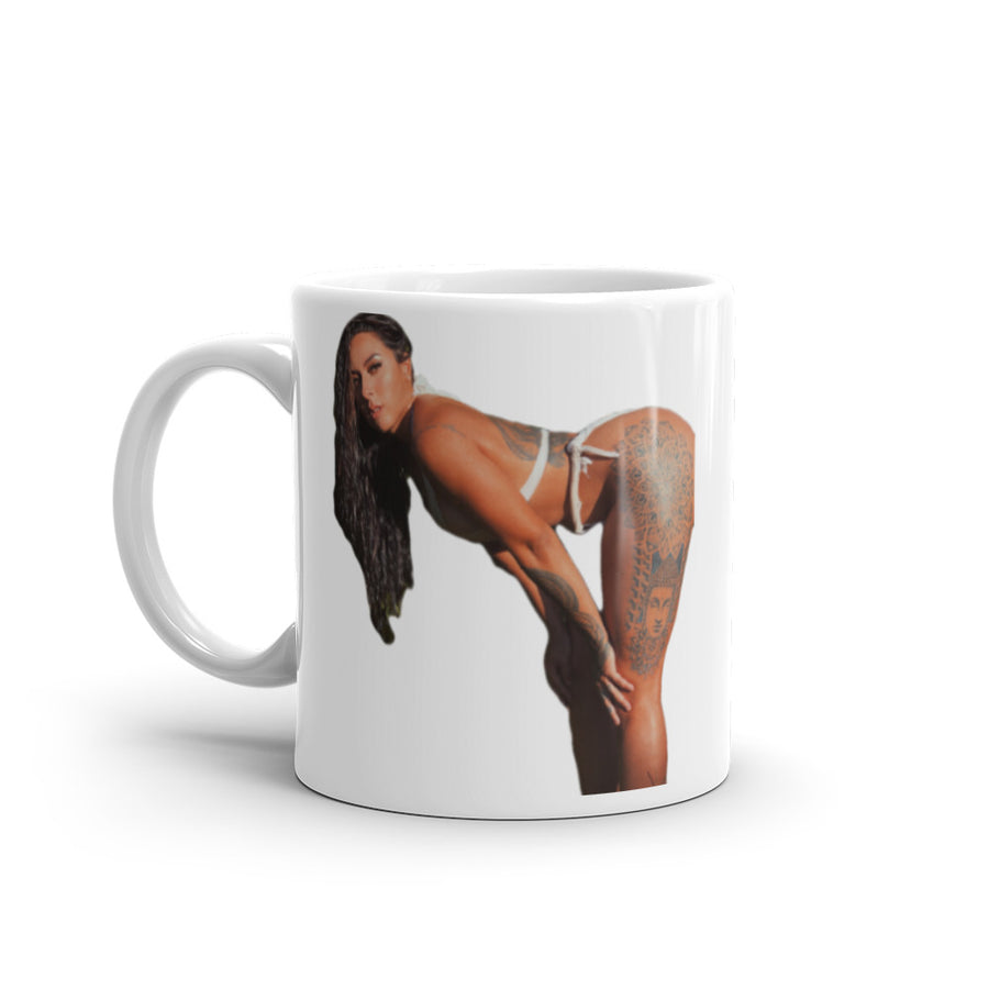 White glossy mug