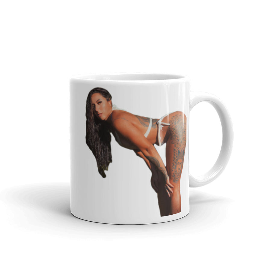 White glossy mug