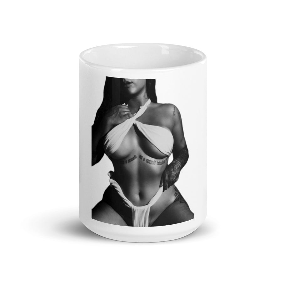 White glossy mug