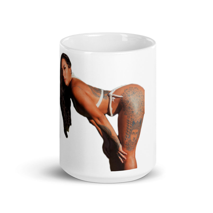 White glossy mug