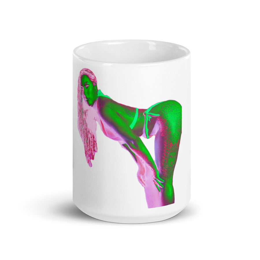 White glossy mug