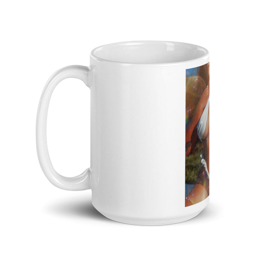 White glossy mug