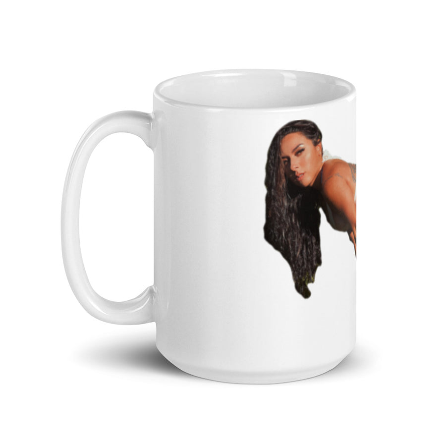 White glossy mug