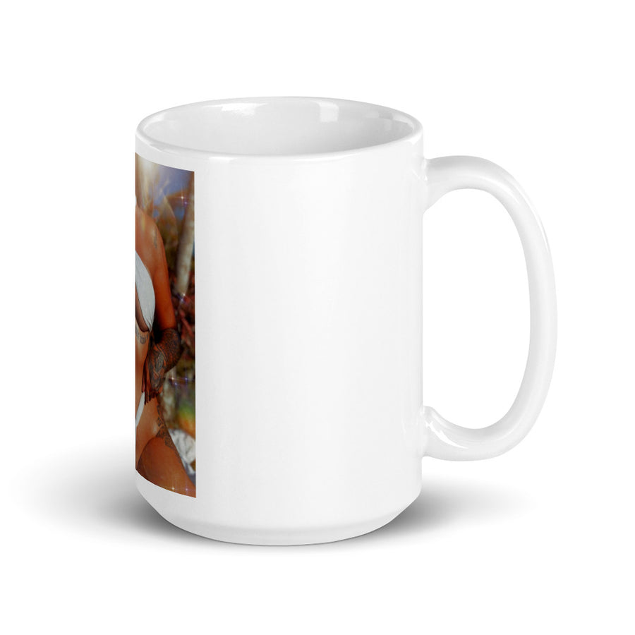 White glossy mug