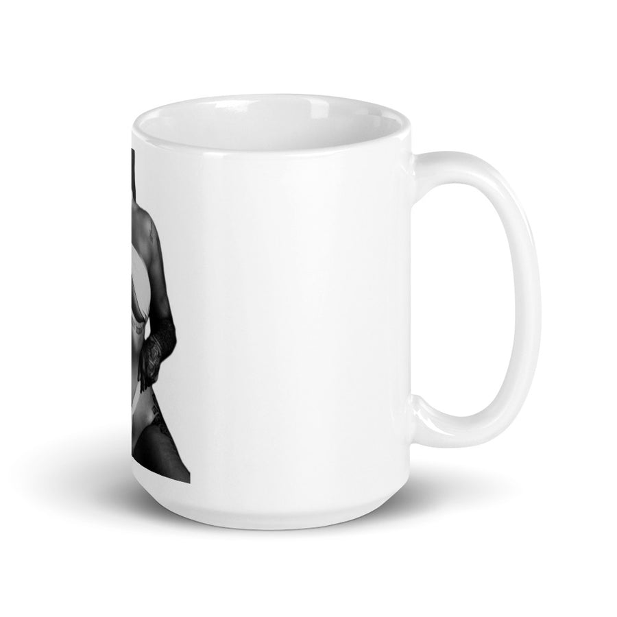 White glossy mug