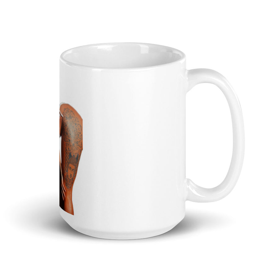 White glossy mug