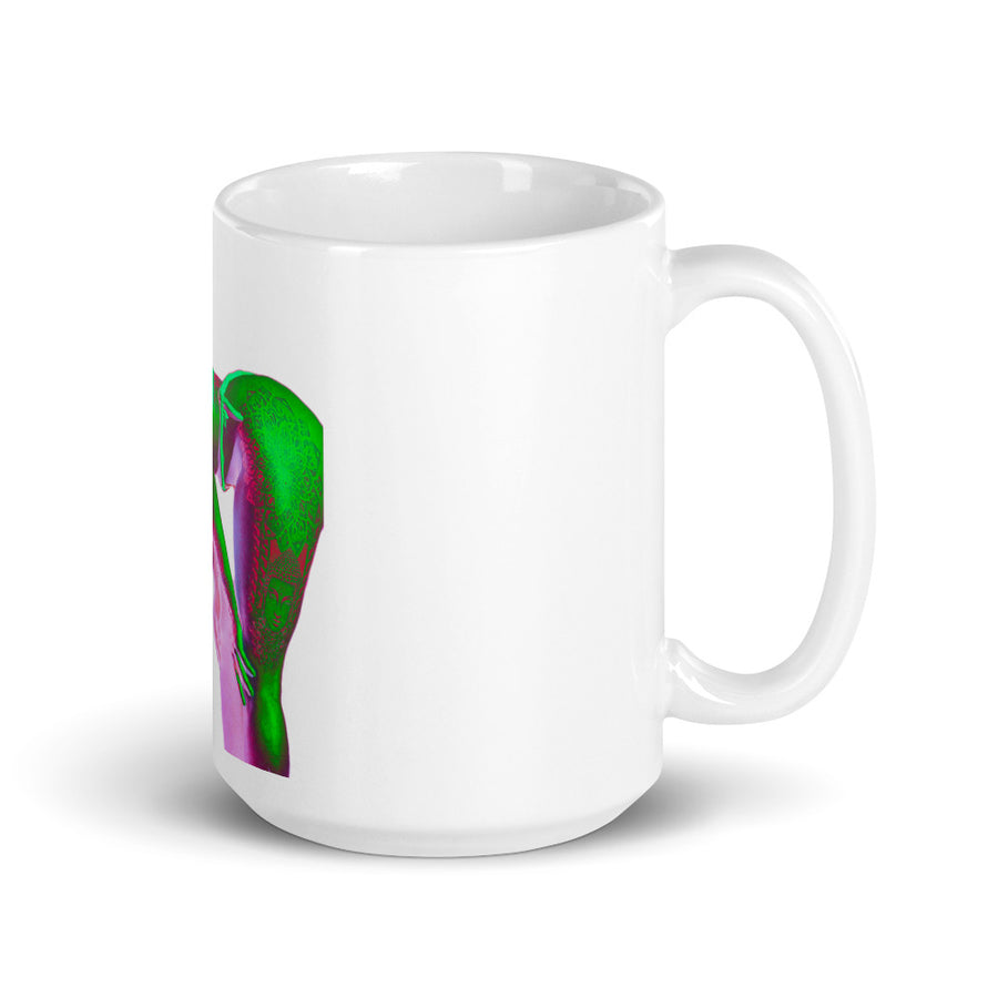 White glossy mug